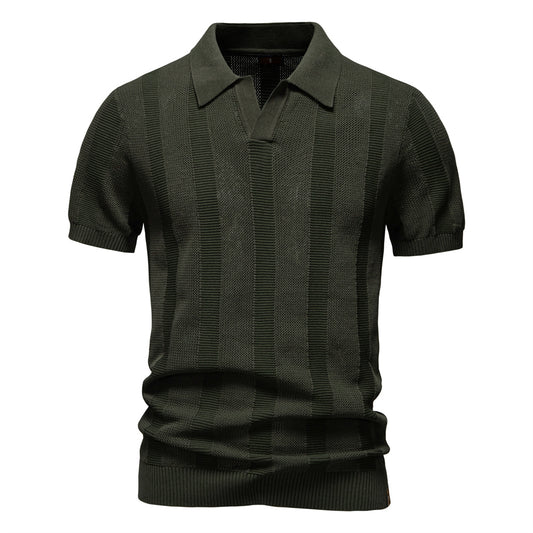 Knitted Polo Shirt- Green