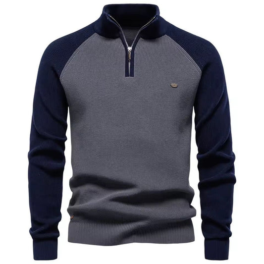 Quarter-Zip Sweater (Blue)