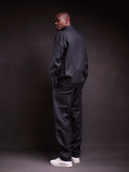 Black Linen Set (Long Sleeve)