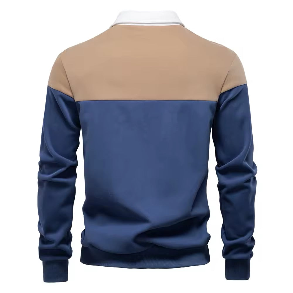 Long Sleeve Polo Shirt- Beige