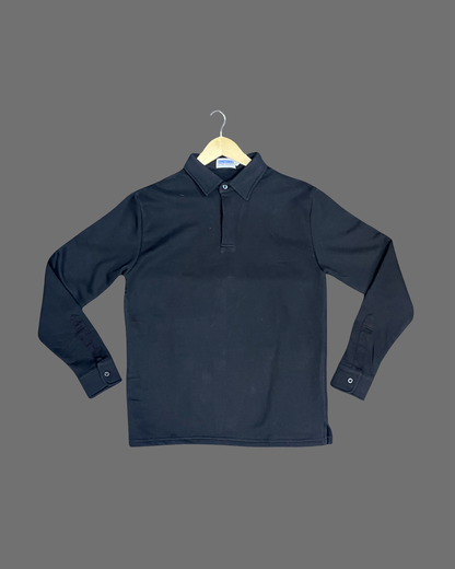 Mr. NICE Long Sleeve Polo Shirts- Black