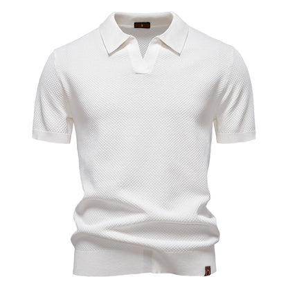 Knitted Polo Shirt- White