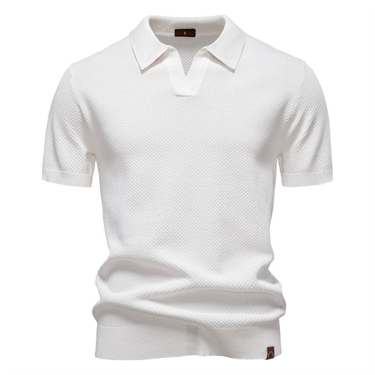 Knitted Polo Shirt- White