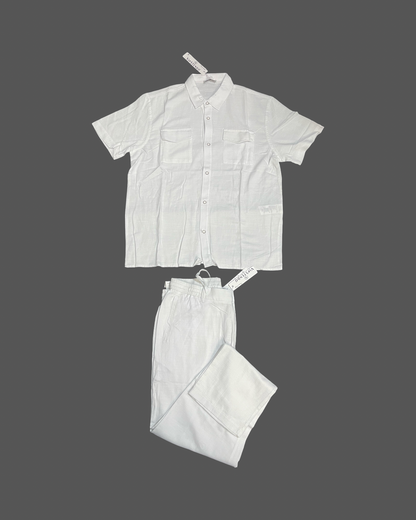 White Linen Set (Short Sleeve)
