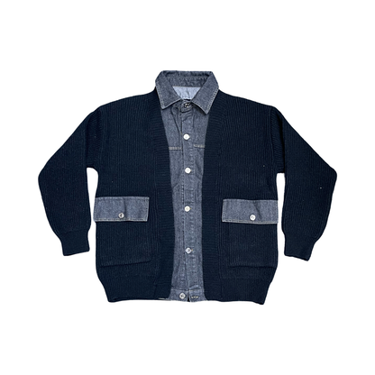 Button Cardigan Sweater (Black)