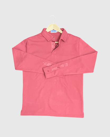Mr. NICE Long Sleeve Polo Shirts- Red