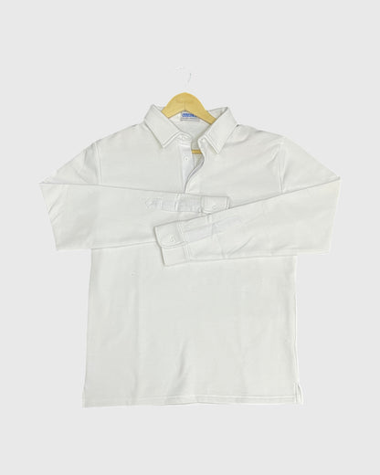Mr. NICE Long Sleeve Polo Shirts- White