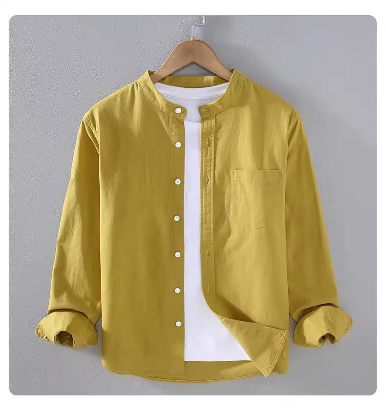 Chinese Collar Linen Shirt