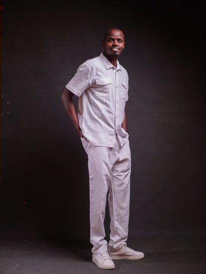 White Linen Set (Short Sleeve)
