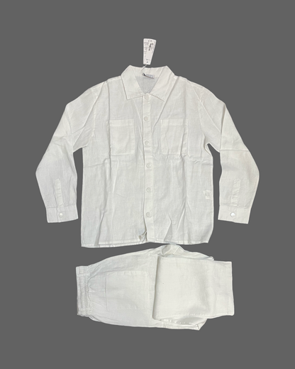 White Linen Set (Long Sleeve)