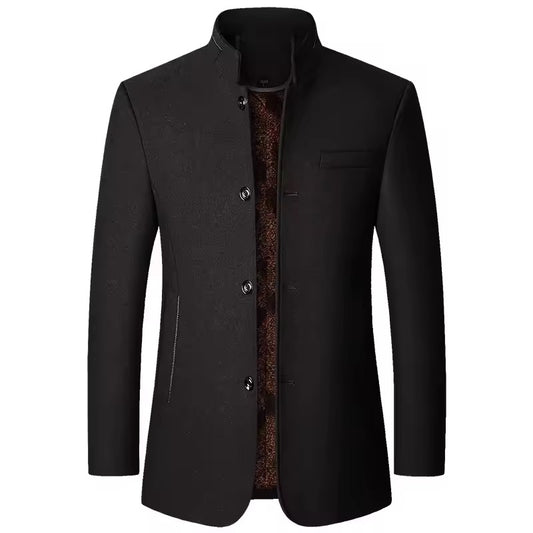 Black Stand Collar Coat