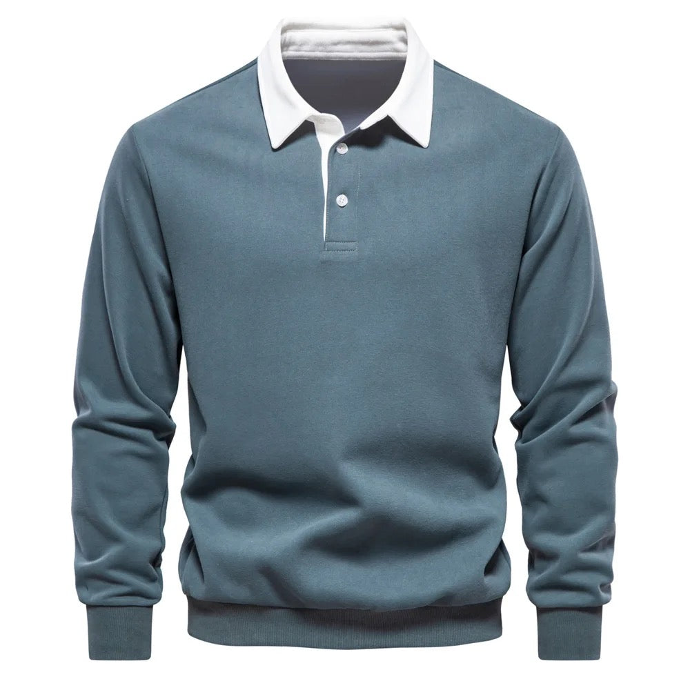 Long Sleeve Polo Shirt- Green