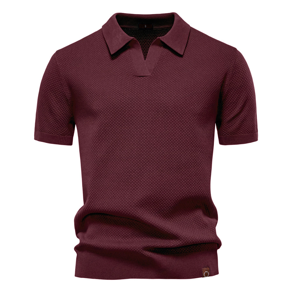 Knitted Polo Shirt- Maroon
