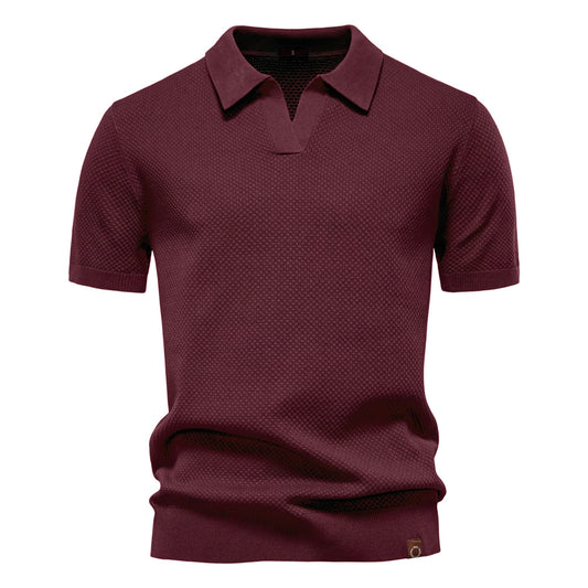 Knitted Polo Shirt- Maroon