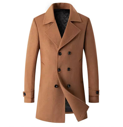 Brown Wool Blend Trench Coat