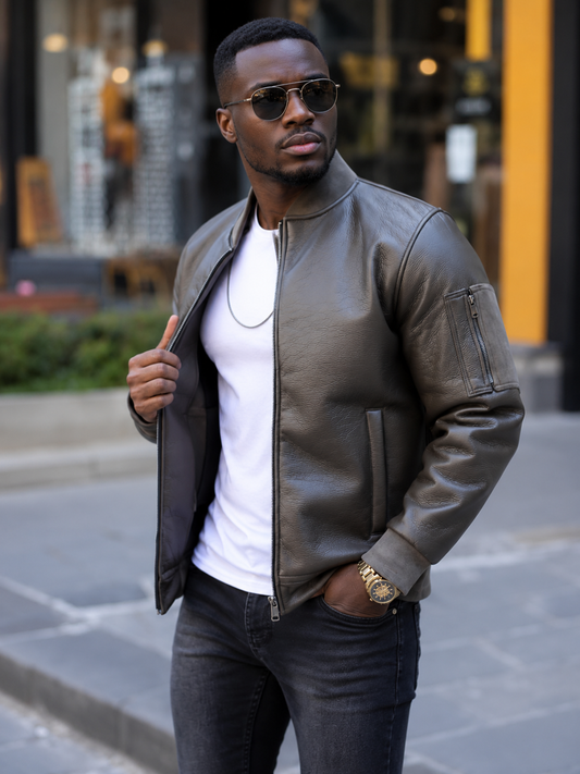 Bomber Jacket-Olive Green