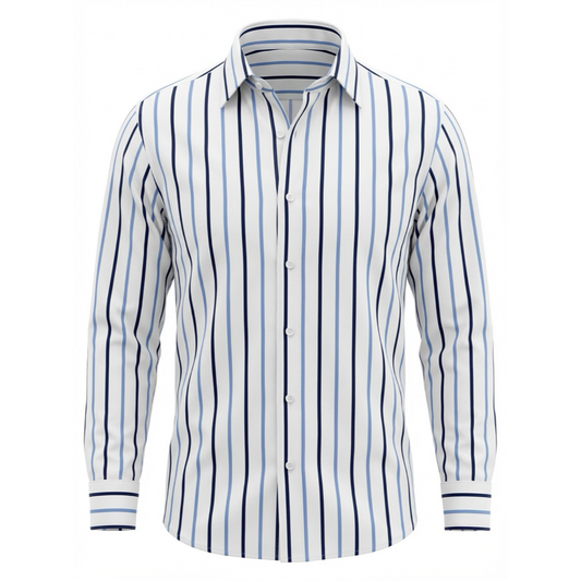 Striped Formal Shirt (Blue)