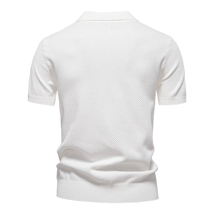 Knitted Polo Shirt- White