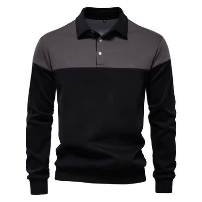 Long Sleeve Polo Shirt- Dark Grey