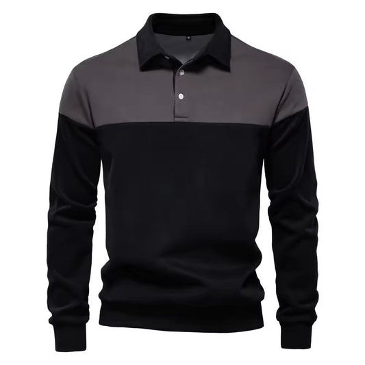 Long Sleeve Polo Shirt- Dark Grey