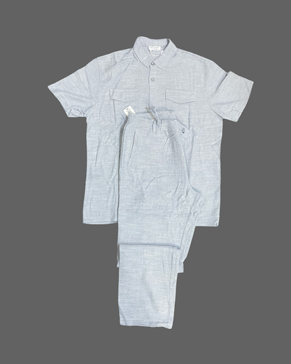 Grey Linen Set (Short Sleeve)