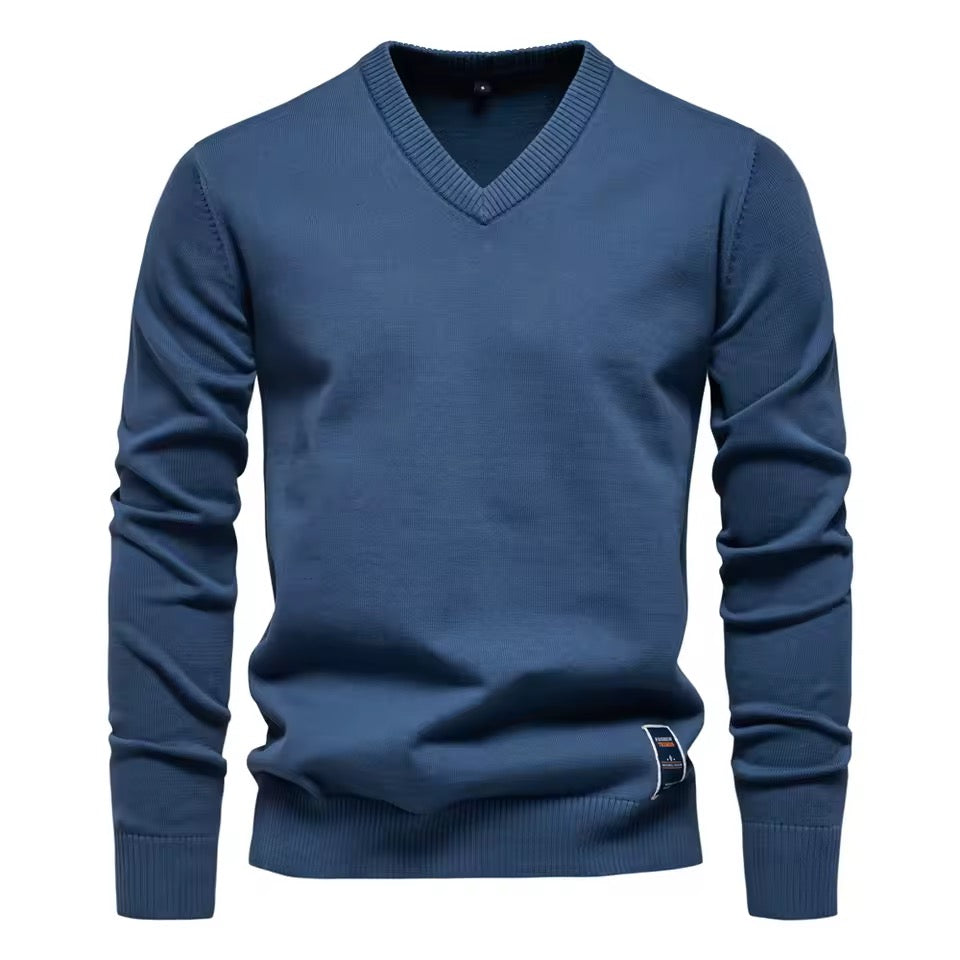 V-neck Sweater (Blue)