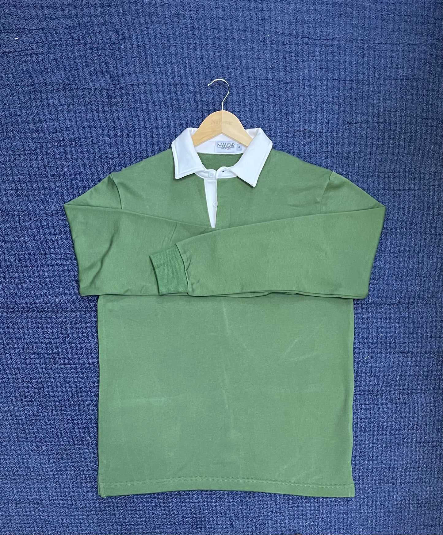 Mr. NICE Long Sleeve Polo Shirts- Olive Green