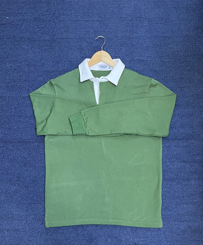 Mr. NICE Long Sleeve Polo Shirts- Olive Green