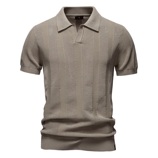 Knitted Polo Shirt- Khaki