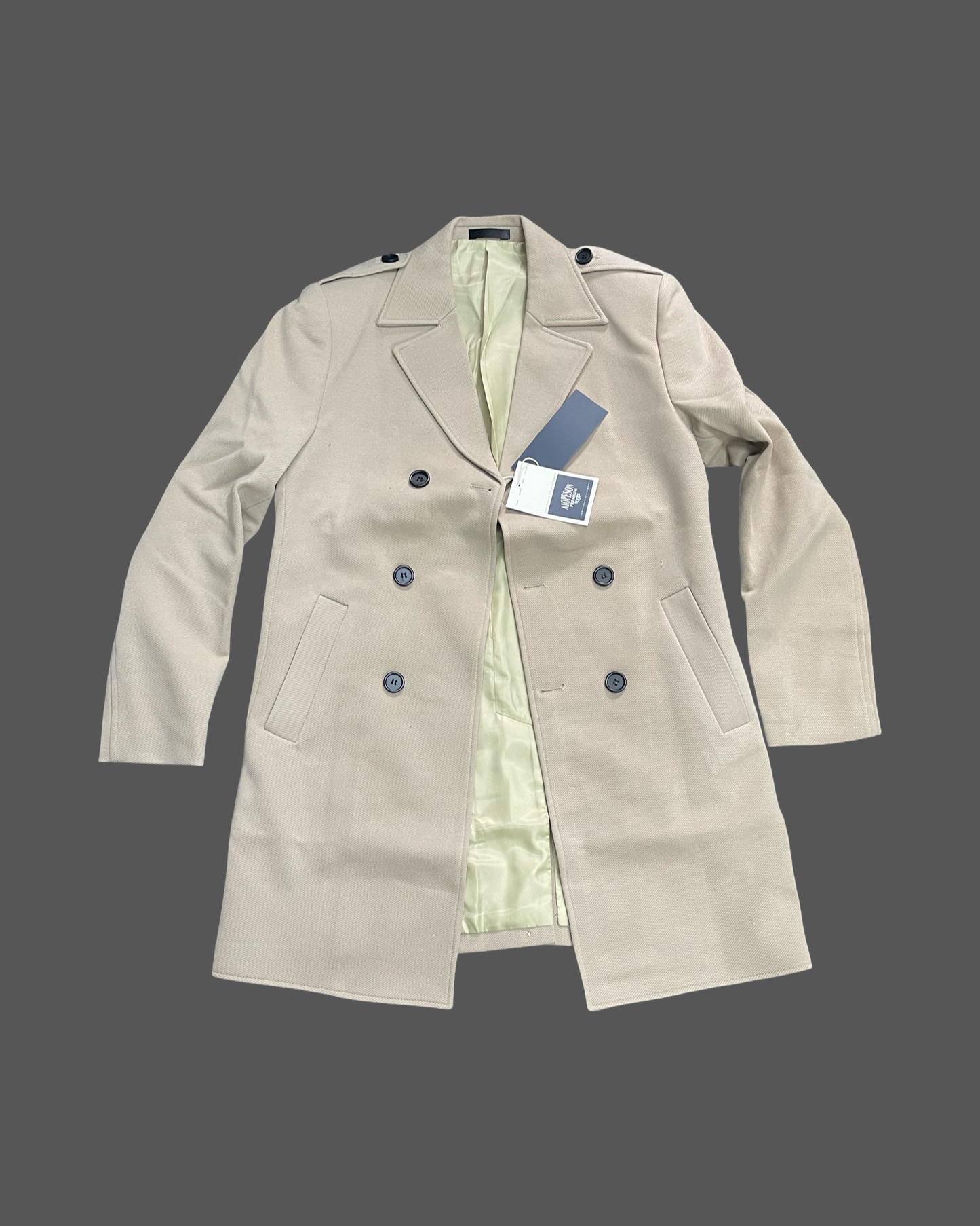 Wool Blend Trench Coat (Beige)