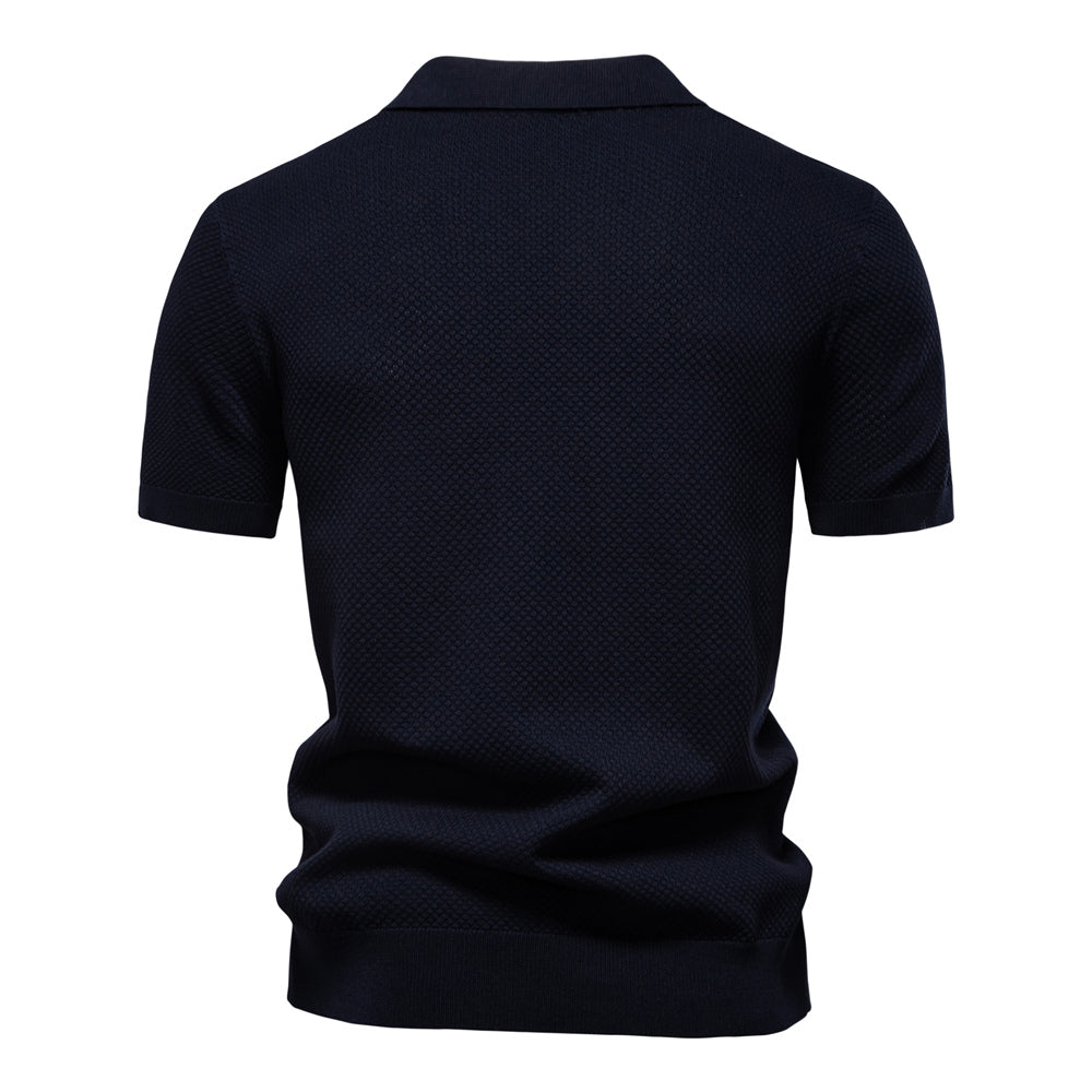 Knitted Polo Shirt- Navy