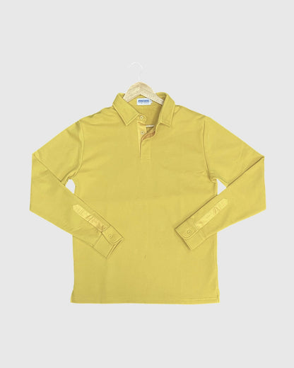 Mr. NICE Long Sleeve Polo Shirts- Yellow