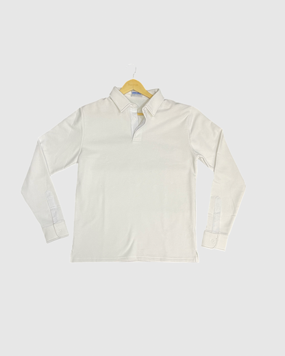 Mr. NICE Long Sleeve Polo Shirts- White