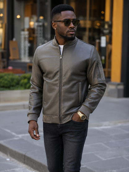 Bomber Jacket-Olive Green