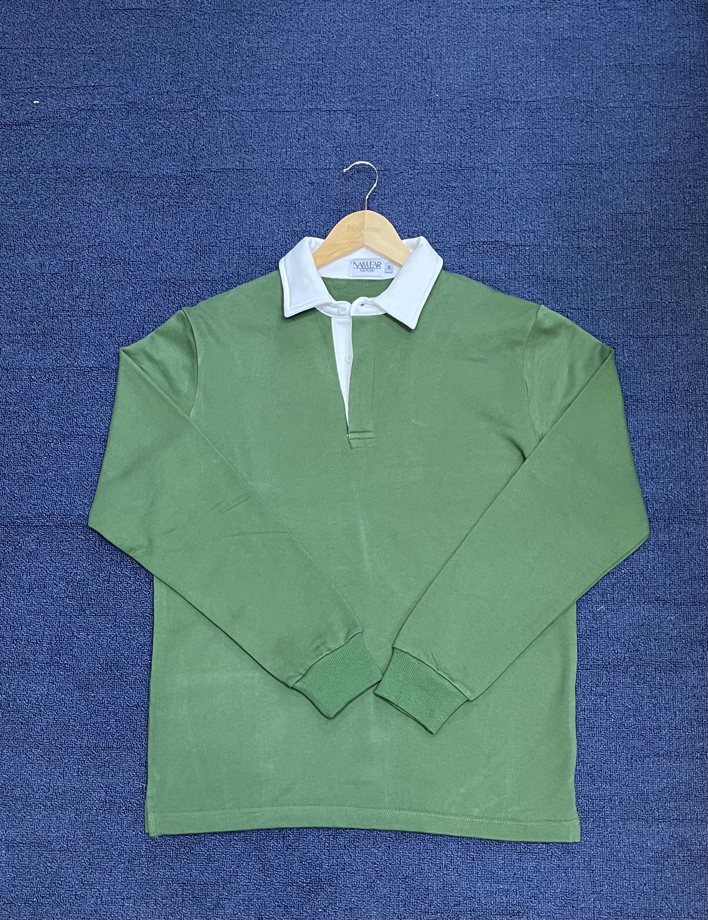 Mr. NICE Long Sleeve Polo Shirts- Olive Green
