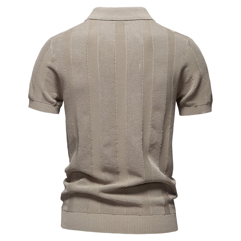 Knitted Polo Shirt- Khaki