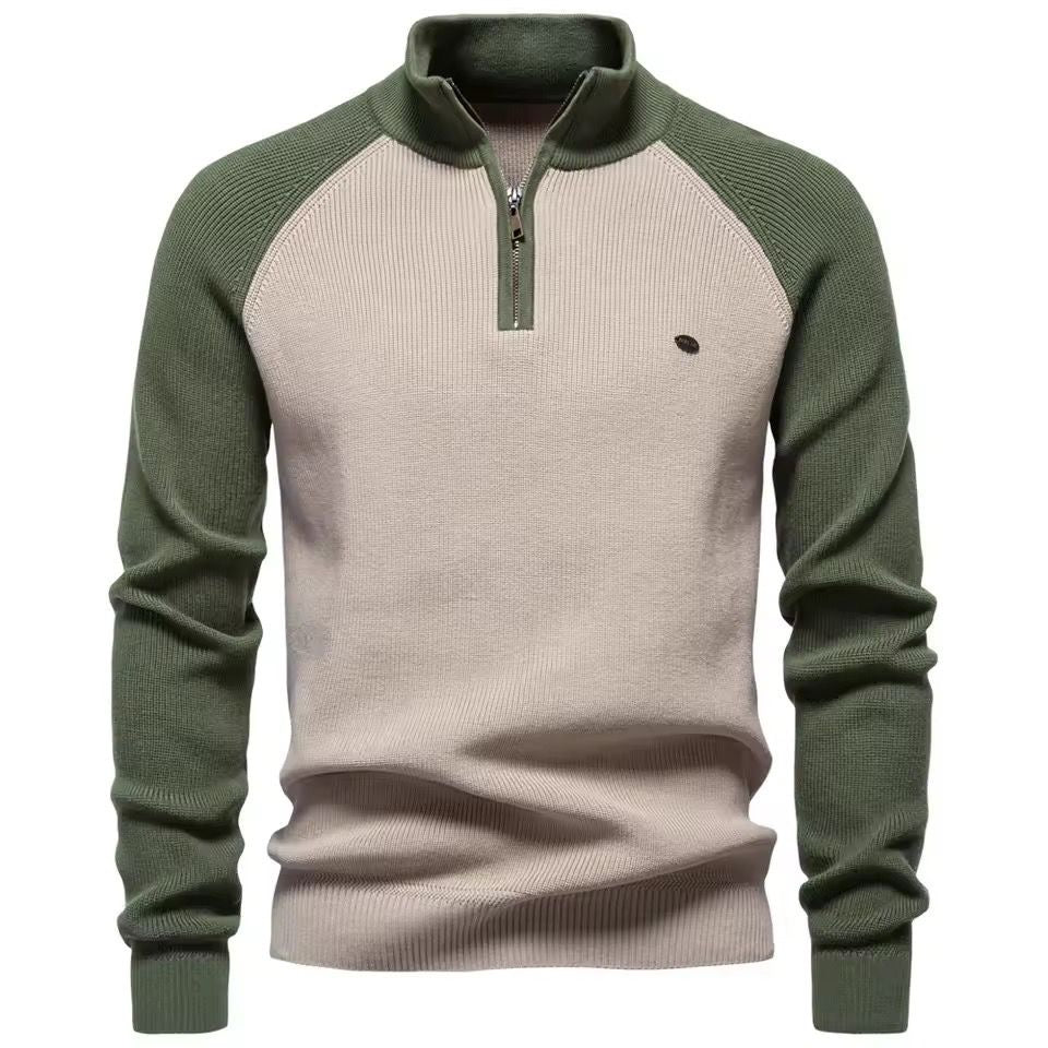 Quarter-Zip Sweater (Olive Green)