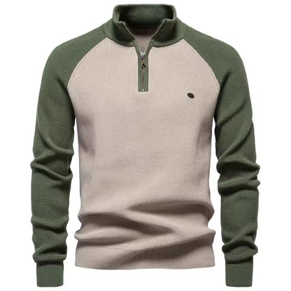 Quarter-Zip Sweater (Olive Green)