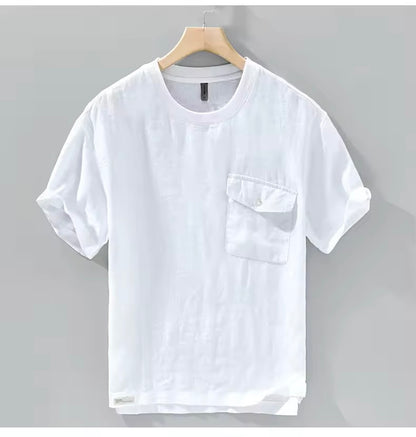 Linen T-Shirt- Chest Pocket