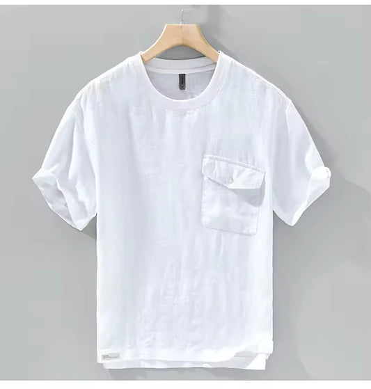 Linen T-Shirt- Chest Pocket
