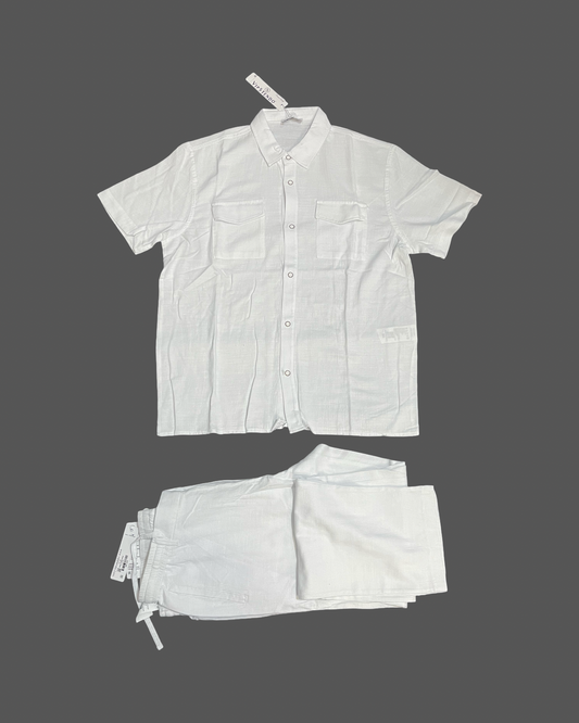 White Linen Set (Short Sleeve)