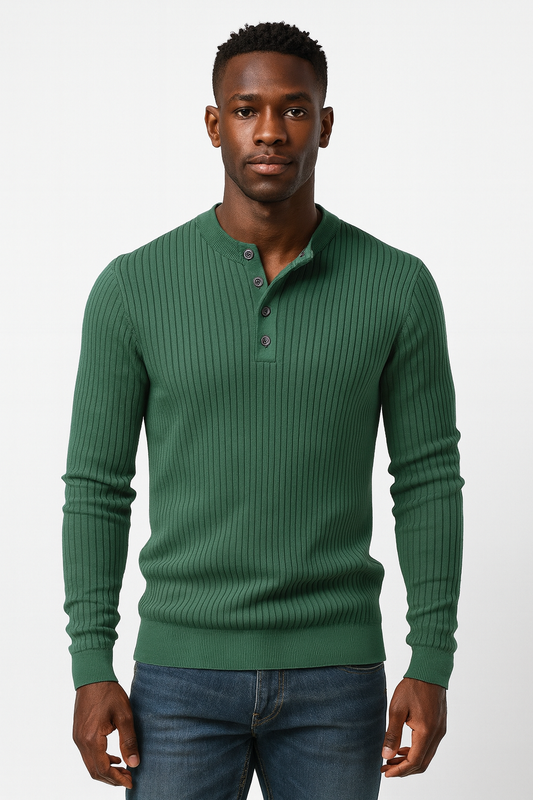 Knitted Polo Shirt- Green