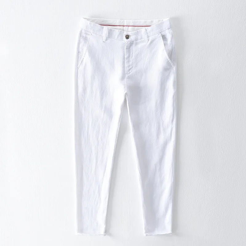 Formal cut linen pants (white)