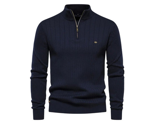 Navy (1/4) Zip Up Sweater