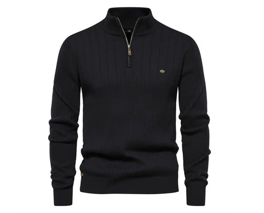 Black (1/4) Zip Up Sweater