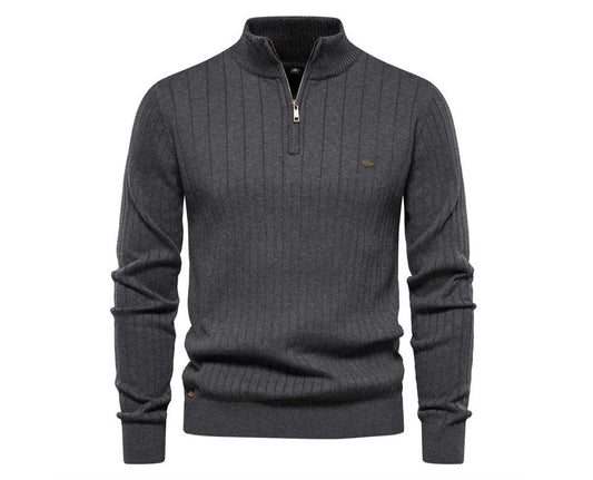 Grey Zip Up (1/4) Sweater