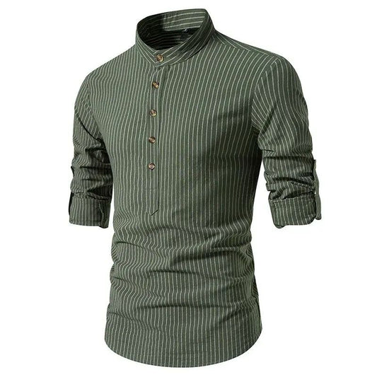 1/4 linen shirt (green)