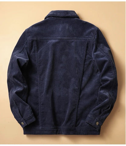 Fur lined denim jacket (Navy)