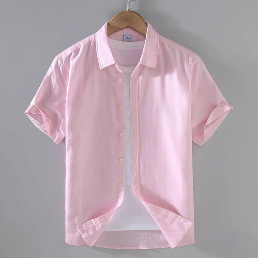 Collar linen shirt(pink)