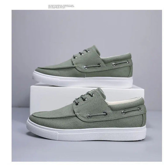 Canvas Lace Up Boat Shoes